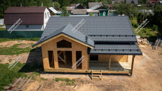 Дом в деревне Губино одноэтажный 100 м² из СИП панелей | фото, отзывы, цена