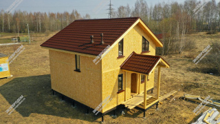 Дом в поселке Эко Карпово одноэтажного дома с мансардным этажом 116,9 м² из СИП панелей | фото, отзывы, цена