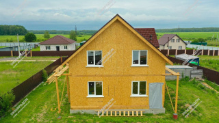 Дом в селе Ситне-Щелканово одноэтажный с мансардным этажом 245,6 м² из СИП панелей | фото, отзывы, цена
