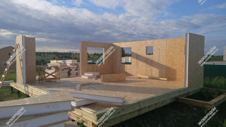 Дом в селе Глебово одноэтажный с мансардным этажом 146,8 м² из СИП панелей | фото, отзывы, цена